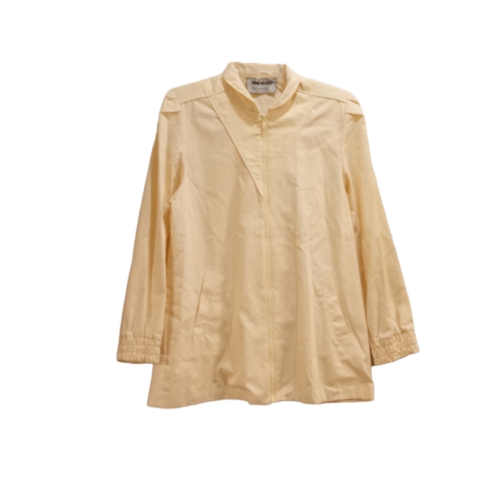 Windy Weather Vintage Minimalist Yellow Women's Wind Breaker Jacket Size 12